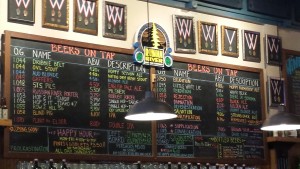 Beer menu at Russian River Brewery - Santa Rosa, CA